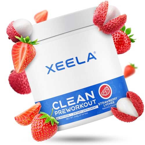 Image of XEELA Pre Workout Powder - Clean & Tested - Jitter Free, Safe, and Natural - Increase Thermogenic Energy, Focus, and Endurance w /Creatine, Organic Caffeine, Plant Based Citrulline (Strawberry Lyche)