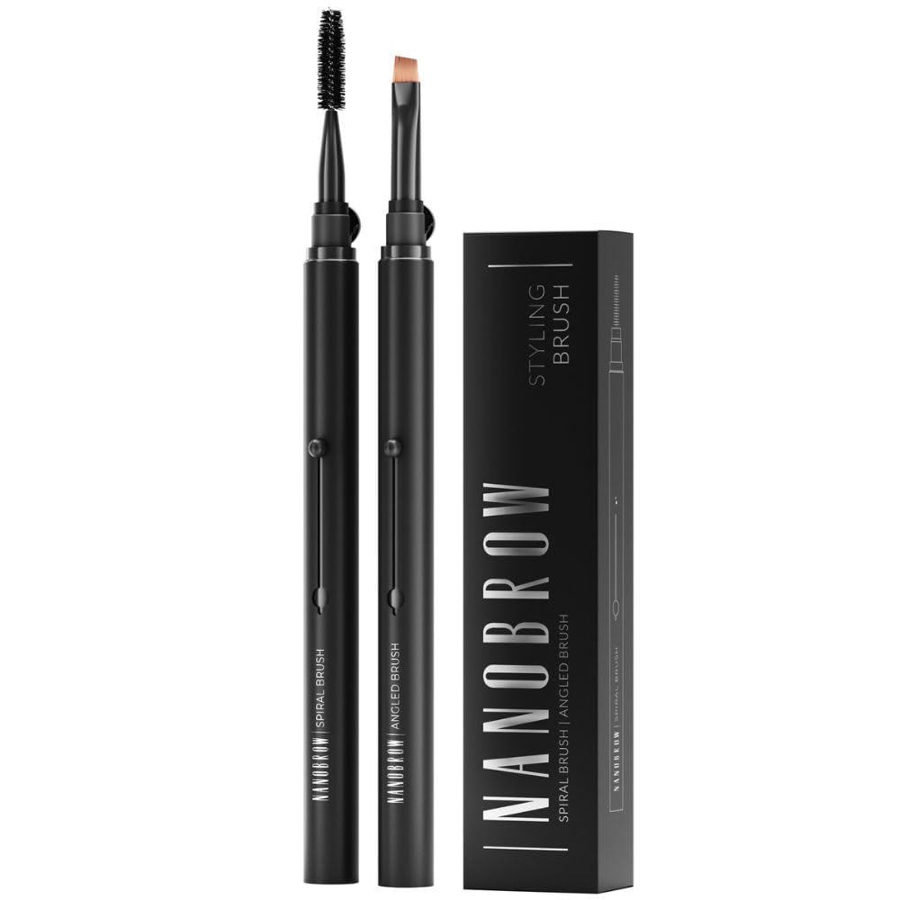 Nanobrow Styling Brush - Brow Angled Brush & Spiral Brush Set, Schwarz