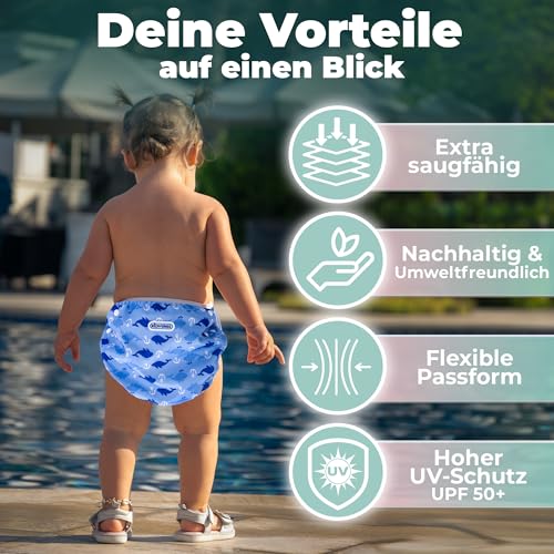 KIDVERSE Schwimmwindel Baby 0-3 Jahre - Schwimmwindeln wiederverwendbar – Ansicht 3