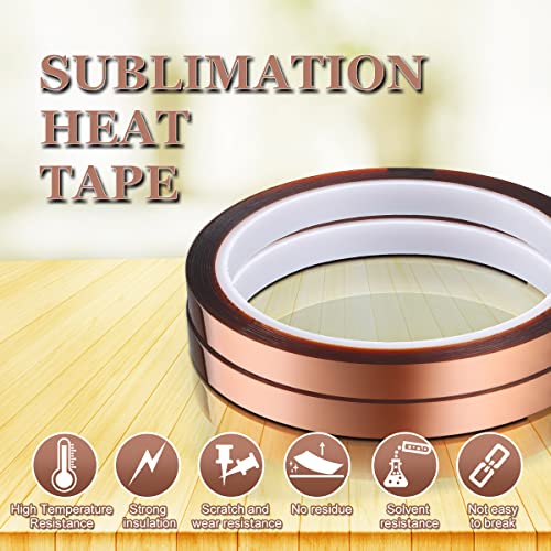 Image of Heat Tape,Heat Resistant Tape,Heat Transfer Tape,Thermal Tape,High Temperature Tape, No Residue 1 /2 inch(13mm X 33m Polyimide Tape for Sublimation,Masking,3D Printing,Electric Task, Soldering