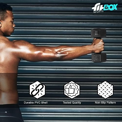 FitBox Sports 4kg Exlusive Octa PVC Fixed Dumbbells (2kg x 2) Black 2 51ONmlaAVaL