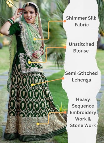 Image of Heavy Embroidery Work Semi Stitched Shimmer Silk Rajputi Poshak For Women Rajasthani Lehenga Choli