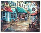 Dimensions : 45 x 35 x 2 cm AVENUELAFAYETTE Cadre Toile Tableau déco Ville - Rue ou Terrasse café (M1)