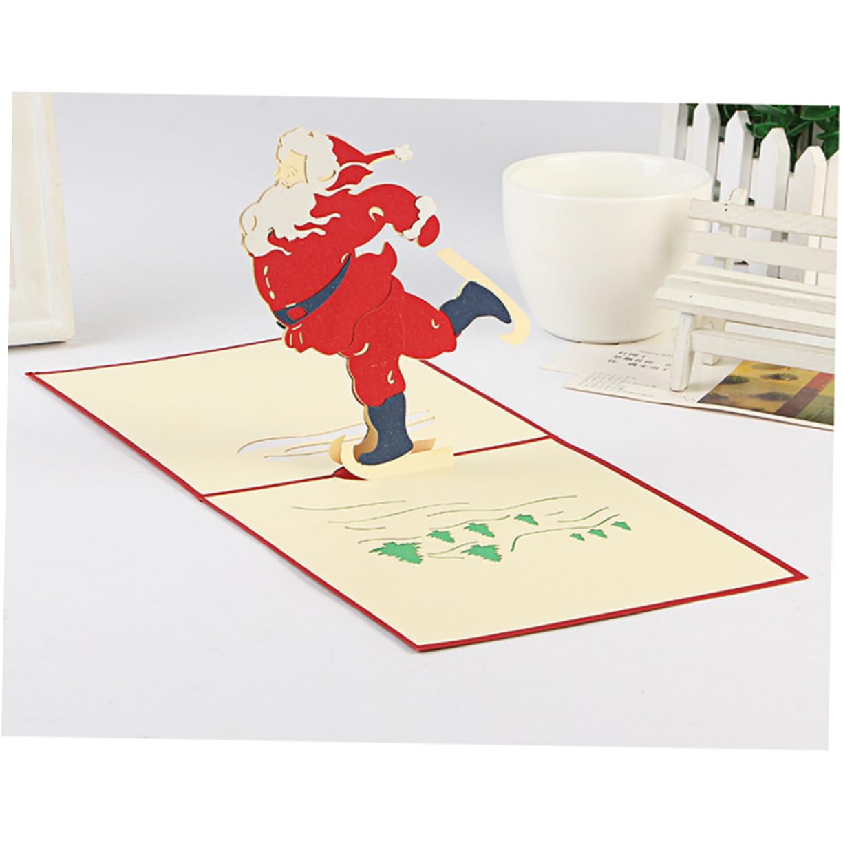 VILLCASE 10 Stk Weihnachtsgrußkarten christmas vaction christmas tree neujahrsgrüße karten weihnachtskärtchen santa 3D-Weihnachtskarten weihnachtskarte nachricht bis grußkarten 3D-Up-Karten
