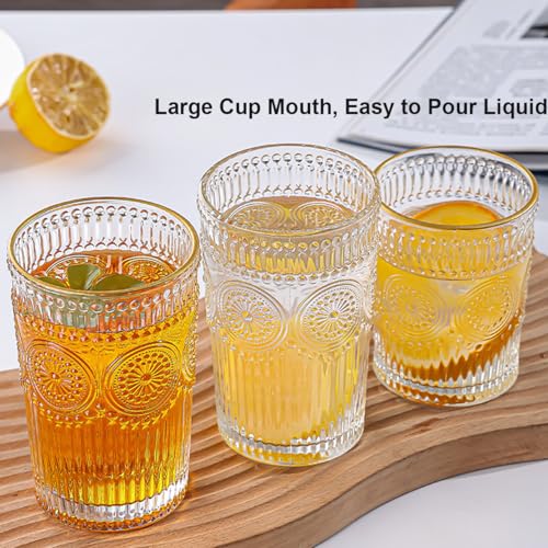 Image of Glass Soap Dispensers with Red Copper Pump Head, Large Bottle Mouth, Liquid Soap Dispenser for Kitchen and Bathroom, Heavey Sunflower Glass Cup 330ml /11oz - 1 Pack