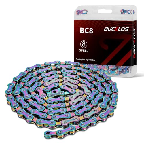 BUCKLOS 8/9/10/11/12 Speed Bike Chain for Shimano SRAM, TI-Gold/Colorful