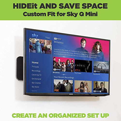 Support mural Sky Q Mini Box fixation VESA noire attache arrière TV invisible - 3