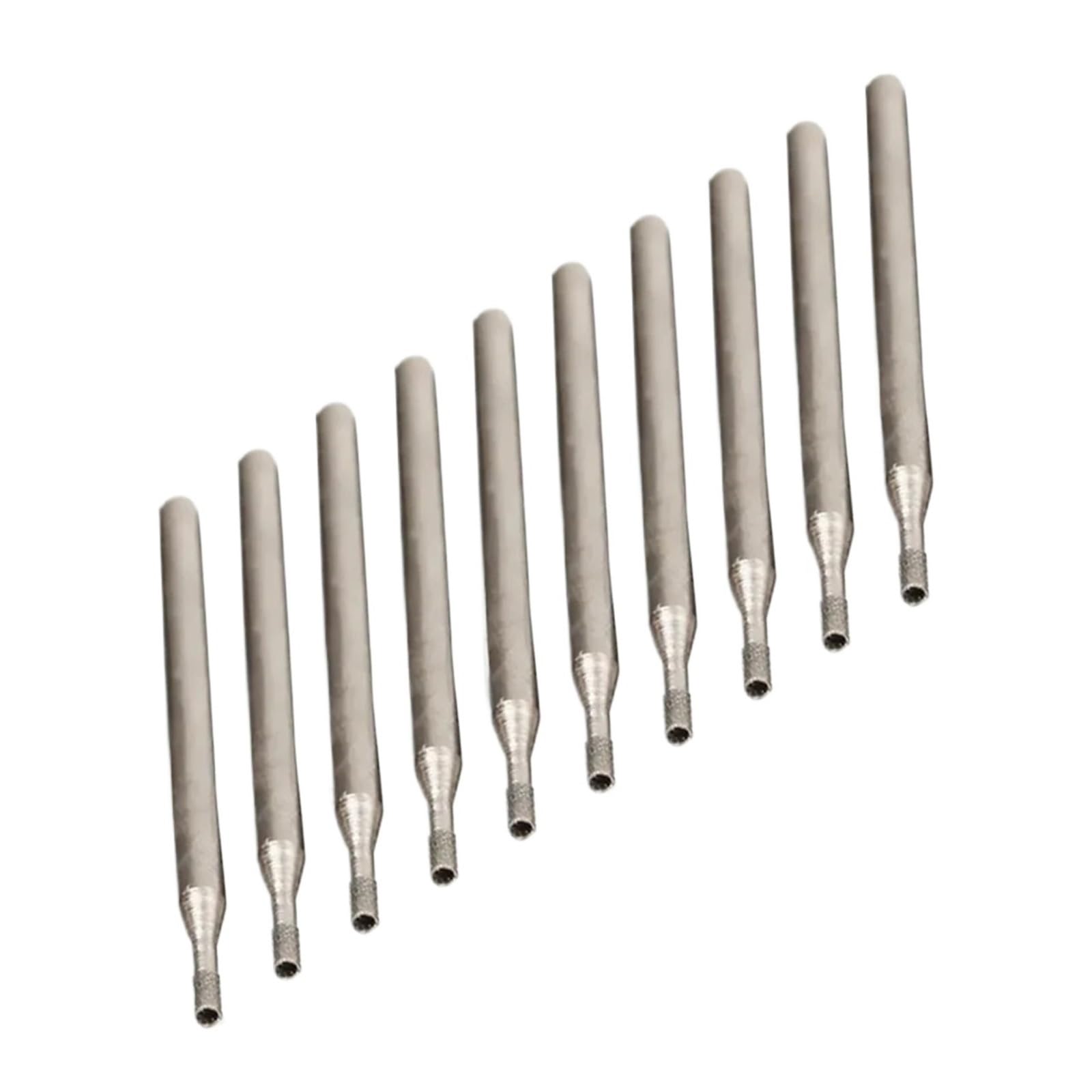 HDUNGM 10pcs 0.8-4mm Rotary Diamond Burr Core Drill Bit Engraving 2.35mm Shank For Glass Tile Grinding Hollow Head Rotary Power Tools