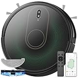 VAOTIDY T8 Robot Vacuum and Mop Combo – 3000Pa Powerful Suction, App/WiFi/Alexa/Siri Control, Slim & Quiet Design, Multi-Mode Cleaning for Hard Floors and Low (Black)