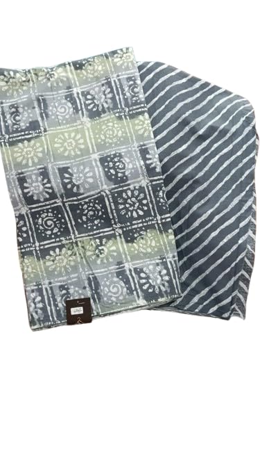 Grey and White Batik Print Cotton Suit-image-37