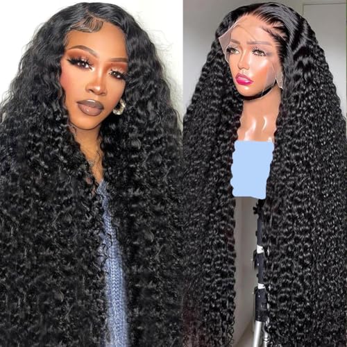 13x6 Deep Wave Lace Front Wigs Human Hair 200 Density