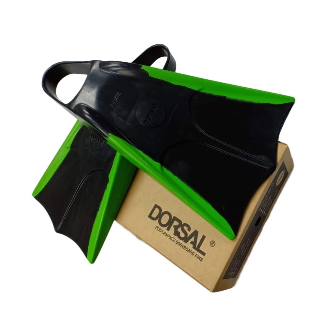 DORSAL Bodyboard Floating Swimfins (Flippers) 12-13 Black/Green