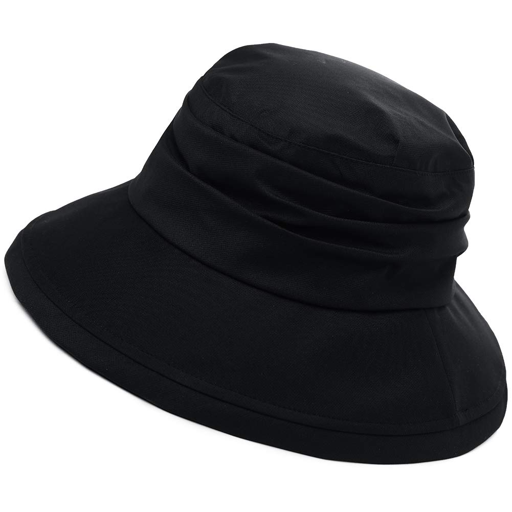 Comhats UPF 50 Sombrero de Sol para Mujer Plegable Pamelas de algodón con Correa para la Barbilla Ajustable