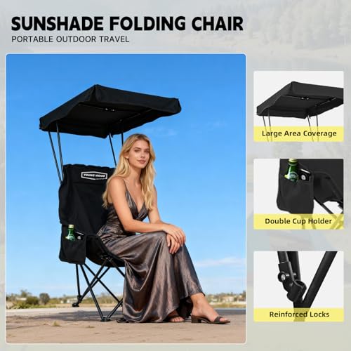 Silla de Camping Plegable YOUNG WOOD Modelo YW-CC-002Black Negra 2 Plazas miniatura 6
