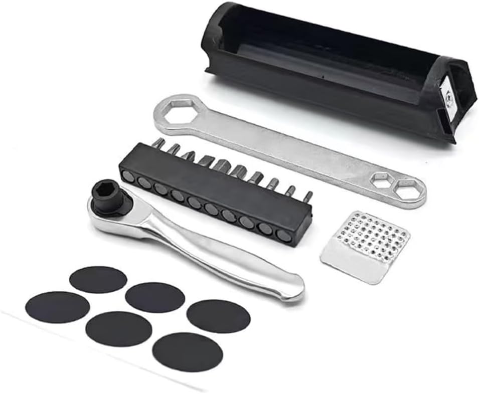 Metal Bike Repair Tool Features Internal Storage Bag And Magnetic Mounting For Quickly Access To Cycling Essential