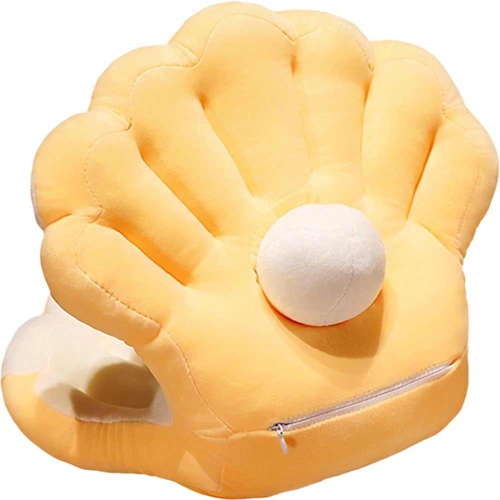 Caeanhi Plush Pillow for Napping Short Plush Office Rest Pillow Decor Clam Cushion Back Neck Support for Sofa Chair Desk