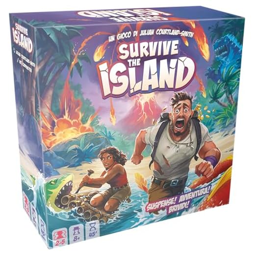 Asmodee Survive The Island, Gioco da Tavolo, 8+ Anni, 2-5 Giocatori, Edizione in Italiano