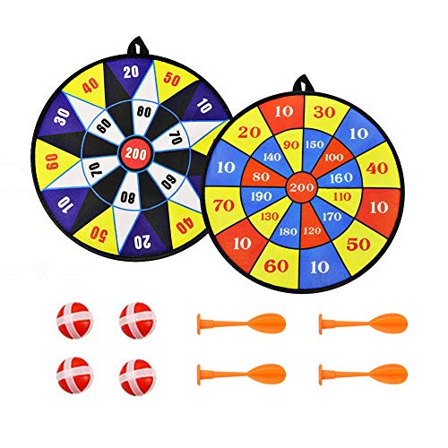 Queta Dartwerpdoel, indoor dartbord voor kinderen, klittenband-dartdoel met klittenbandsluiting, inclusief 4 ballen en 4 kinderpijlspeelgoed.