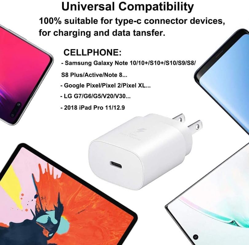 Image of Original Samsung 25W USB-C Super Fast Charger for Samsung S23 FE 5G Mobile True 25W Pd Charging Adapter Compatible for Galaxy S23 FE / S23 / S23 Plus Phone (White).