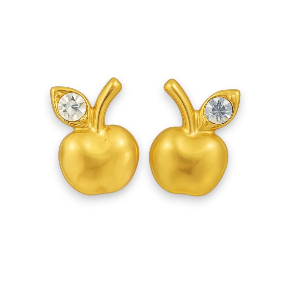 Gold Plated Multi Shape Stud Earrings with American Diamond | Lightweight Contemporary Jewellery For Gifting | Stylish Stud Tops Earrings for Women and Girls-image-29