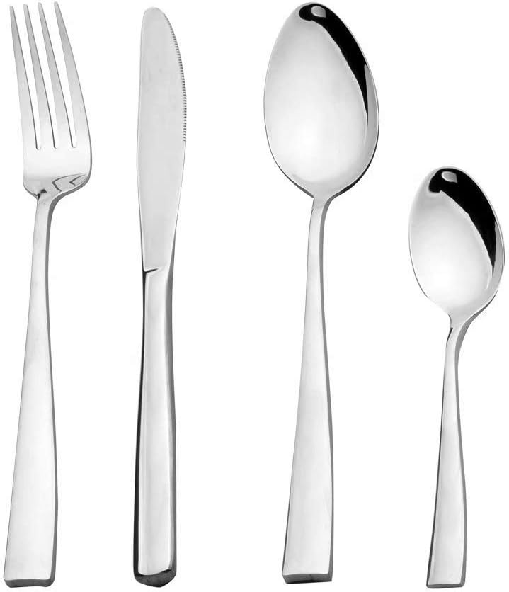 Otto Koning Leipzig. Set de Cubiertos de Acero Inoxidable de 32 Piezas. Cubertería de Mesa para 8 Personas, Pulido Espejo y Espesor 3mm Un Juego de Cubiertos de Diseño Moderno.