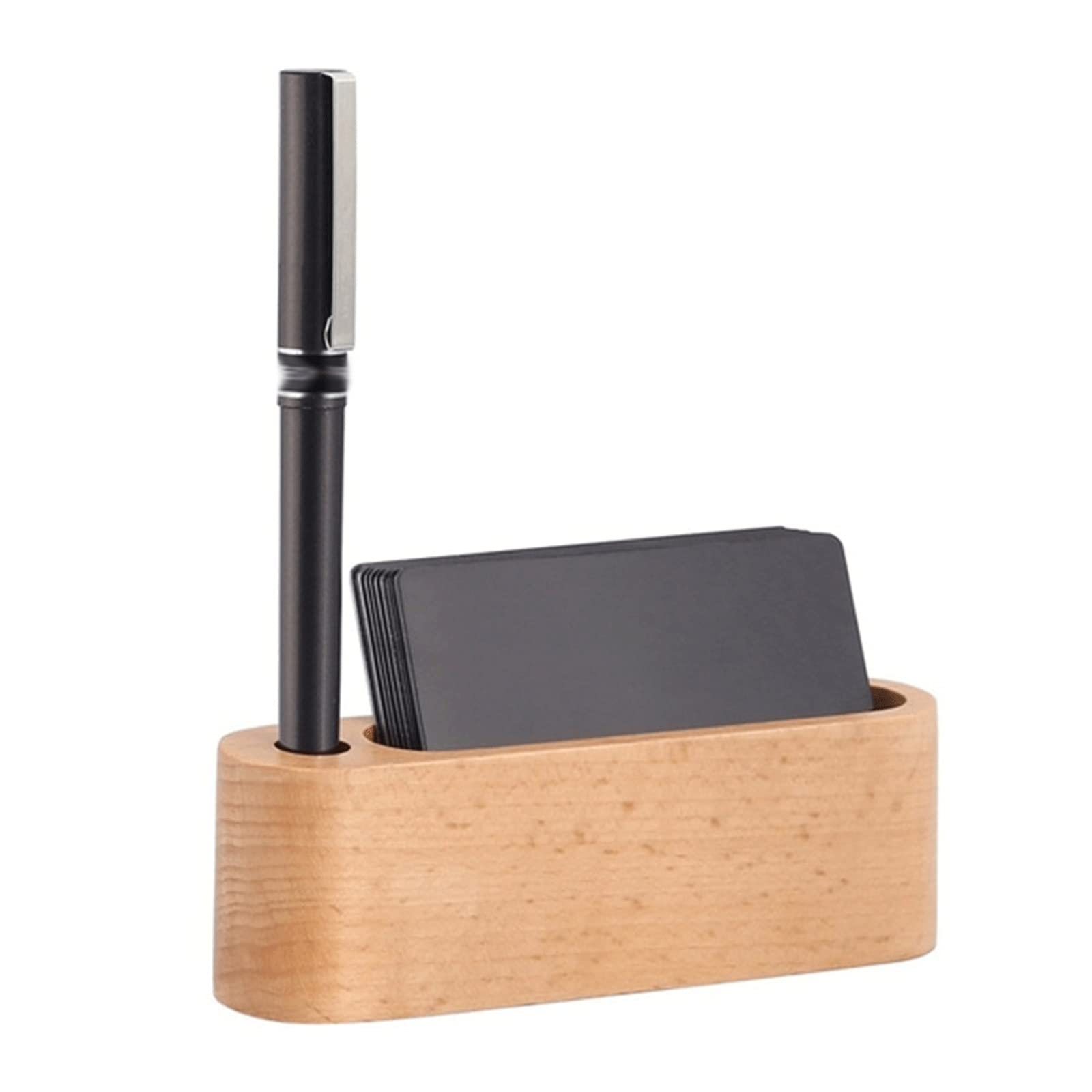 JINGYAN Portapenne Portapenne in legno Forniture per ufficio Accessori da scrivania Porta biglietti visita Organizer(B)