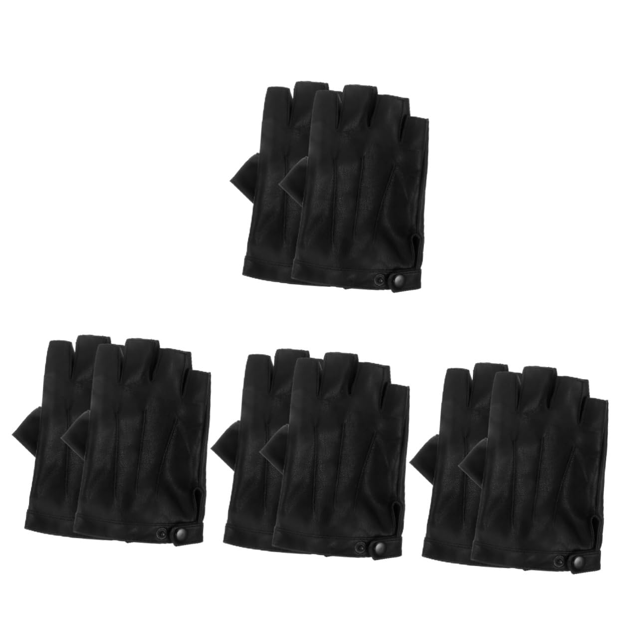 BESPORTBLE Guanti mezze dita in pelle senza dita gilet da ciclismo termiche cavalcare guantini palestra guanti sport coprimani sportivi guanti da pesca protettivi pelle sintetica Black