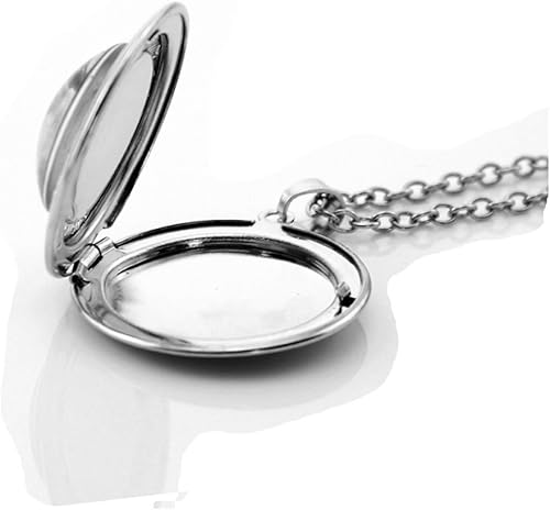 Miniatura 2 de DianaL Boutique Collar con colgante de medallón de libélula hermoso tono plateado de 24 pulgadas de cadena de acero inoxidable, Vidrio