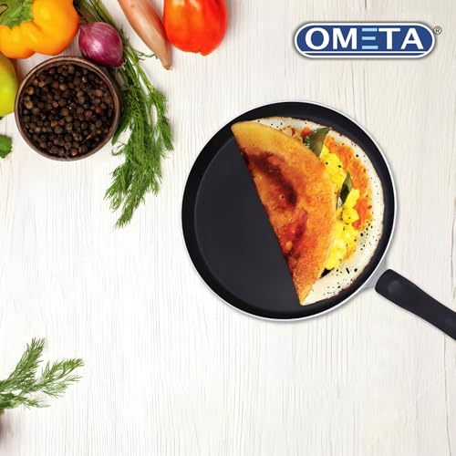 Image of OMETA Aluminium Non-Stick Non-Induction Healthy Dosa Tawa Tawa 26 cm Diameter