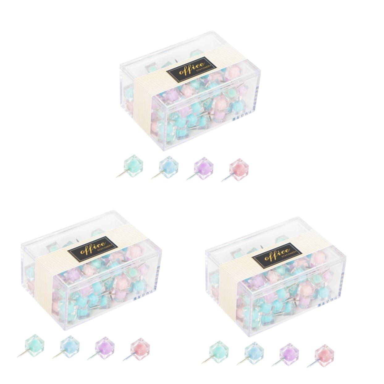 SHINEOFI 240piezas Chinchetas Coloridas Creativas y Transparentes para Decorar Tableros De Anuncios y Paredes Oficina Escuela y Hogar