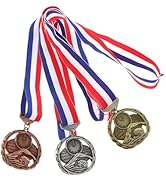 POPETPOP 3pcs Swimming Medals with Ribbons for All Ages, Gold Silver Bronze Award Medals Winner A...