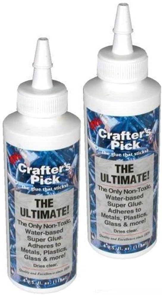 Scrapbook Glue Craft Plastic Ceramic Clear Adhesive Set of 2-4oz Bottles