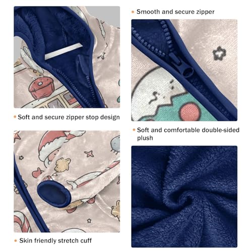 Christmas Set Of Elements Girls Fleece Jacket Girls Fall Jacket Girls Zip Up Hoodie Girls Sherpa Jacket 2-10T3