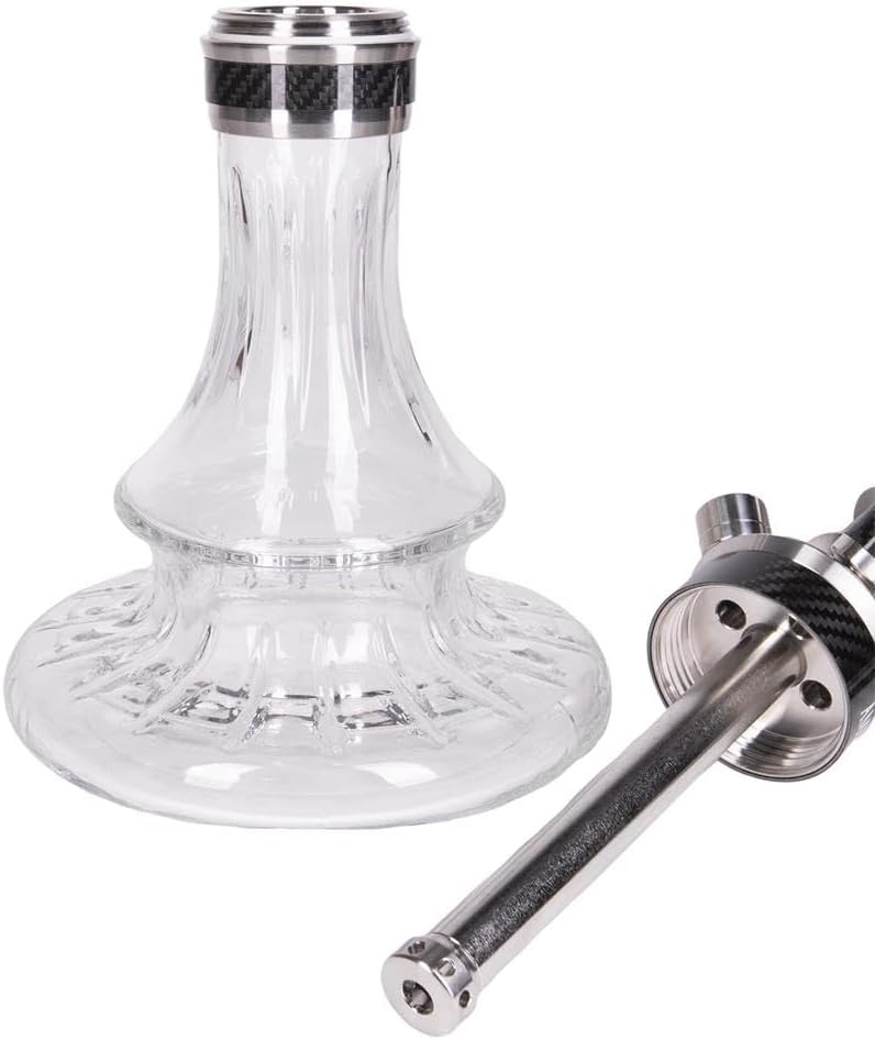 Amy Deluxe German hookah shisha set, ss26.02 Carbonica Solid S (black-trasparent)