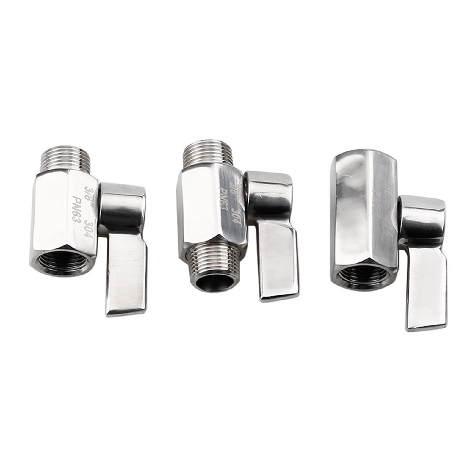 Mini Valvola A Sfera In Acciaio Inox 304 – Filetto Maschio/femmina 1/8”, Per Acqua, Aria, Gas – Comando Manuale A Quarto Di Giro