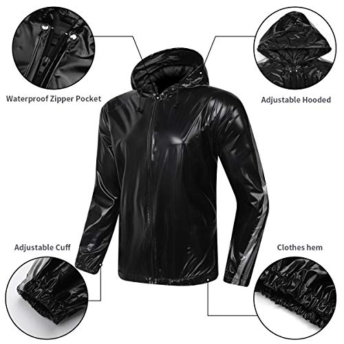 MulYeeh Weight Loss Sweat Suit Heavy Duty Full Zip Sauna Suit Fitness Exercise Gym Suit for Men Women