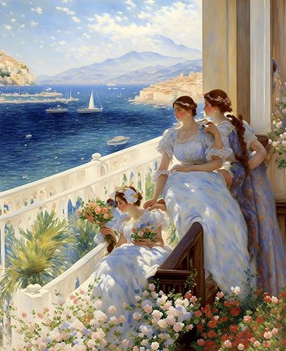 Poster deux femmes lisant au balcon pour sublimer la déco de votre salon