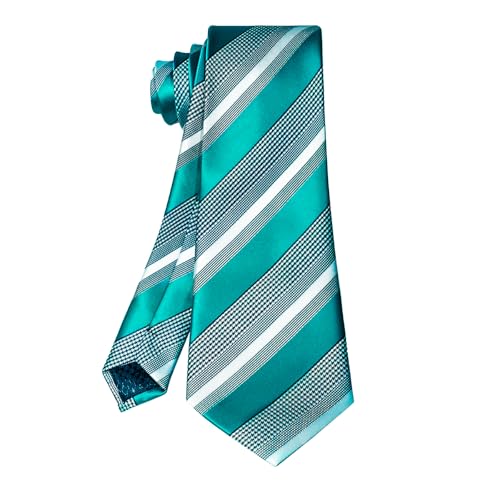 Image of 5PCS Mens Silk Tie, Pocket Square, Cufflinks, Drilled Tie Ring and Lapel Pin Set for Wedding Groom Party