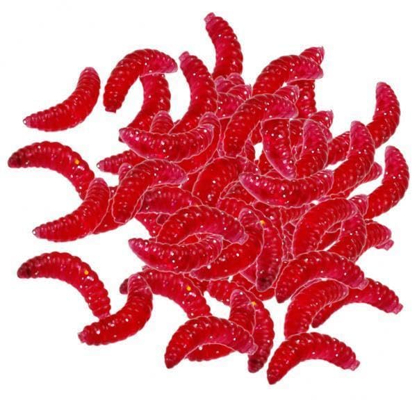 ATORSE 2x100 Pieces/Set Fishing Soft Grub Worm Bread Bug Maggots Lures Baits Red- Sporting Goods- Fishing- Baits, Lures & Flies- Crankbaits-image-48