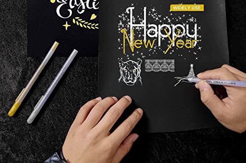 Image of Art Ranger White Highlight Gel Pen for Hand Paint Design & Highlight For Mandala Art, Black Paper & Doodling (Pack of 3 Pens) (Silver)