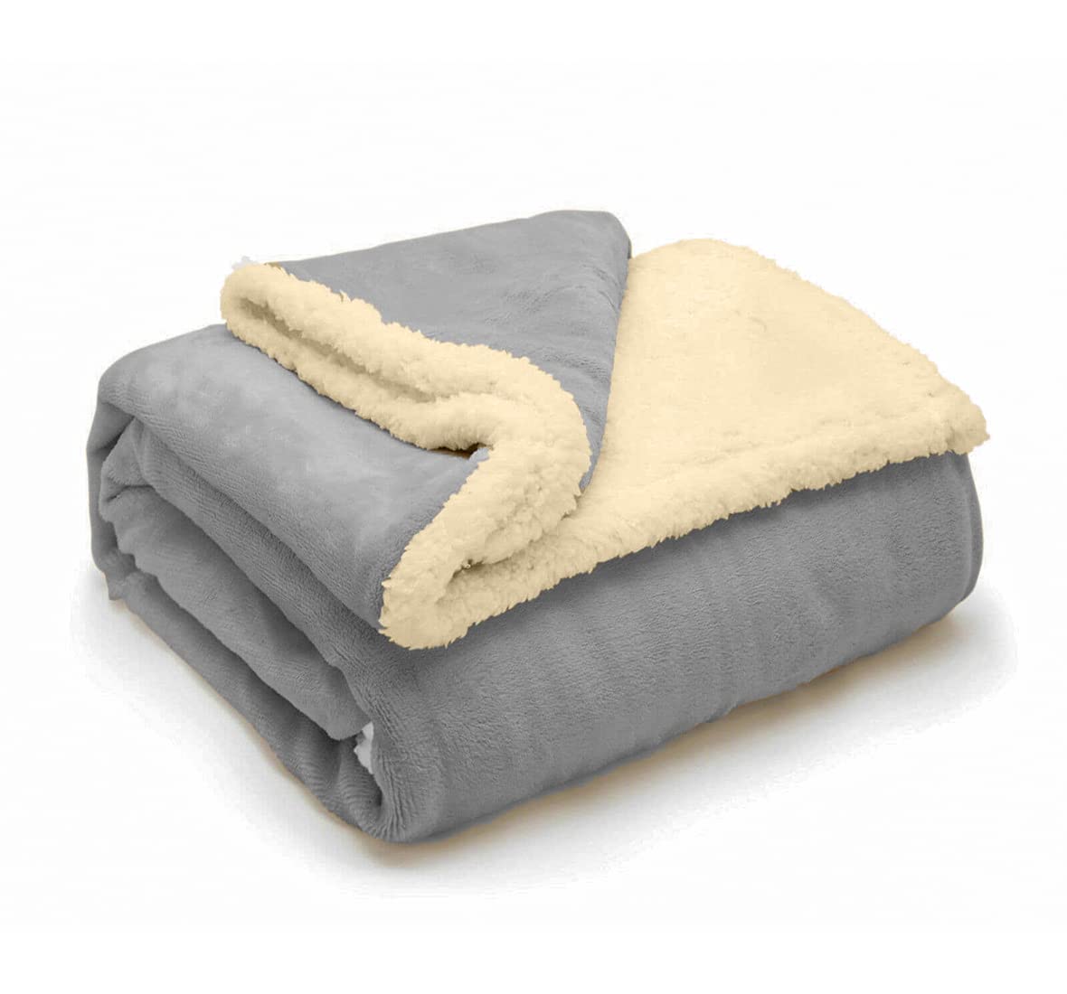 Sherpa Bed Blanket King Size ,Double Plush Throw Blanket Fleece Reversible & Machine washable, Warm and Plush Blanket for Bed & Sofa (220x240) (Gray)