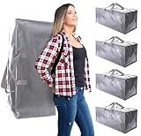 WTREE Heavy Duty Moving Bags, Extra Large Storage Totes W/Backpack Straps Strong Handles & Zippers,