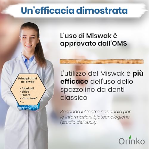 Orinko® Siwak Naturale X3 Con Custodia X3 - Spazzolino Ecologico Per Denti - Miswak Africano Per Pulizia, Sbiancamento E Igiene Orale - Bastoncini Di Araak Come Alternativa Sostenibile - 5