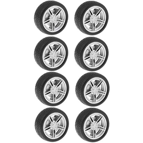 Preisvergleich Produktbild B Blesiya 10pcs Miniatur Felge Reifen Gummireifen Gummirad Ersatzteile Reparaturteile für Automodell