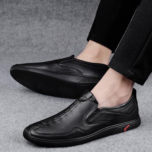 Men's Slip - On Casual Loafers Made of Top - Grain Cowhide Leather. Comfortable Walking for Men. Lightweight Dress Ideal for Office and Driving. Genuine Cowhide Leather4