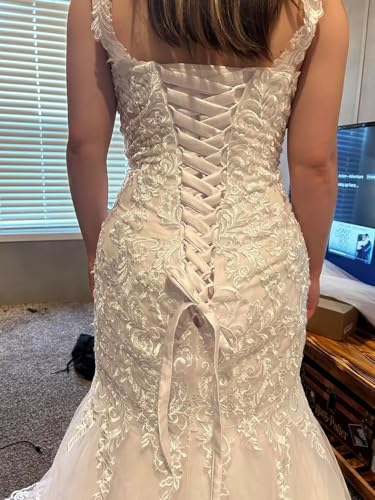 Fivsole Wedding Dresses for Birde 2025 Lace Applique Long Bridal Dress Mermaid Wedding Gown with Train4