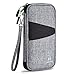 Produktbild JESWO Reisepass Tasche Familie Ausweistaschen | RFID-Blocker Reisepasshülle Reiseorganizer Reisedokumententasche Pass Etui Passport Hülle Reiseetui Dokumentenmappe für Damen/Herren Grau (5 Pässe)