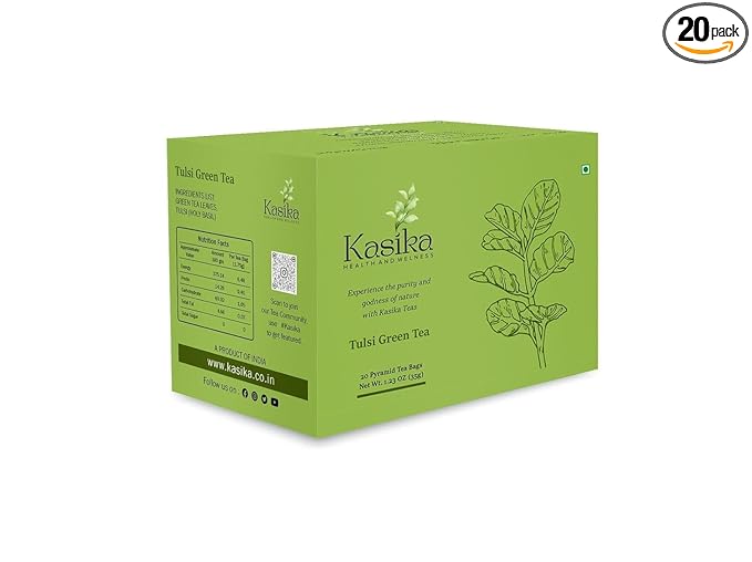 Tulsi Green Tea for Immunity Boosting | Natural Fresh & Herbal Tea |Caffeine Free, Non-GMO, Gluten Free (20 Tea bags) 35 gm