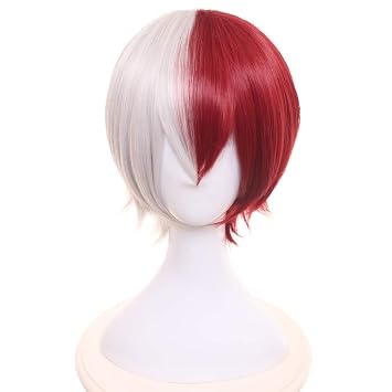 Shoto Todoroki Wig, MHA Shoto Todoroki Cosplay Wig with Weaving Cap