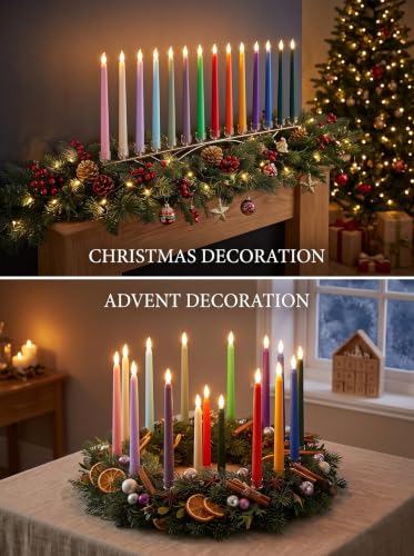 Image of Treela Battery Operated LED Taper Candles,Basic,11 Inch,Pastel